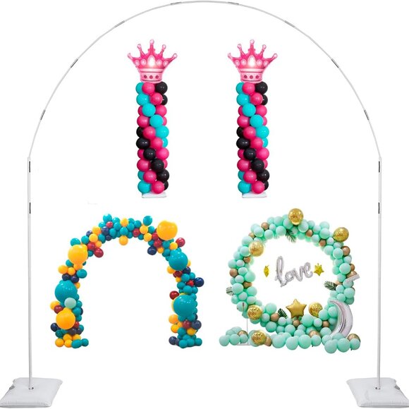 Versatile 7.5ft Balloon Arch Stand with Metal Columns - Perfect for All Events
